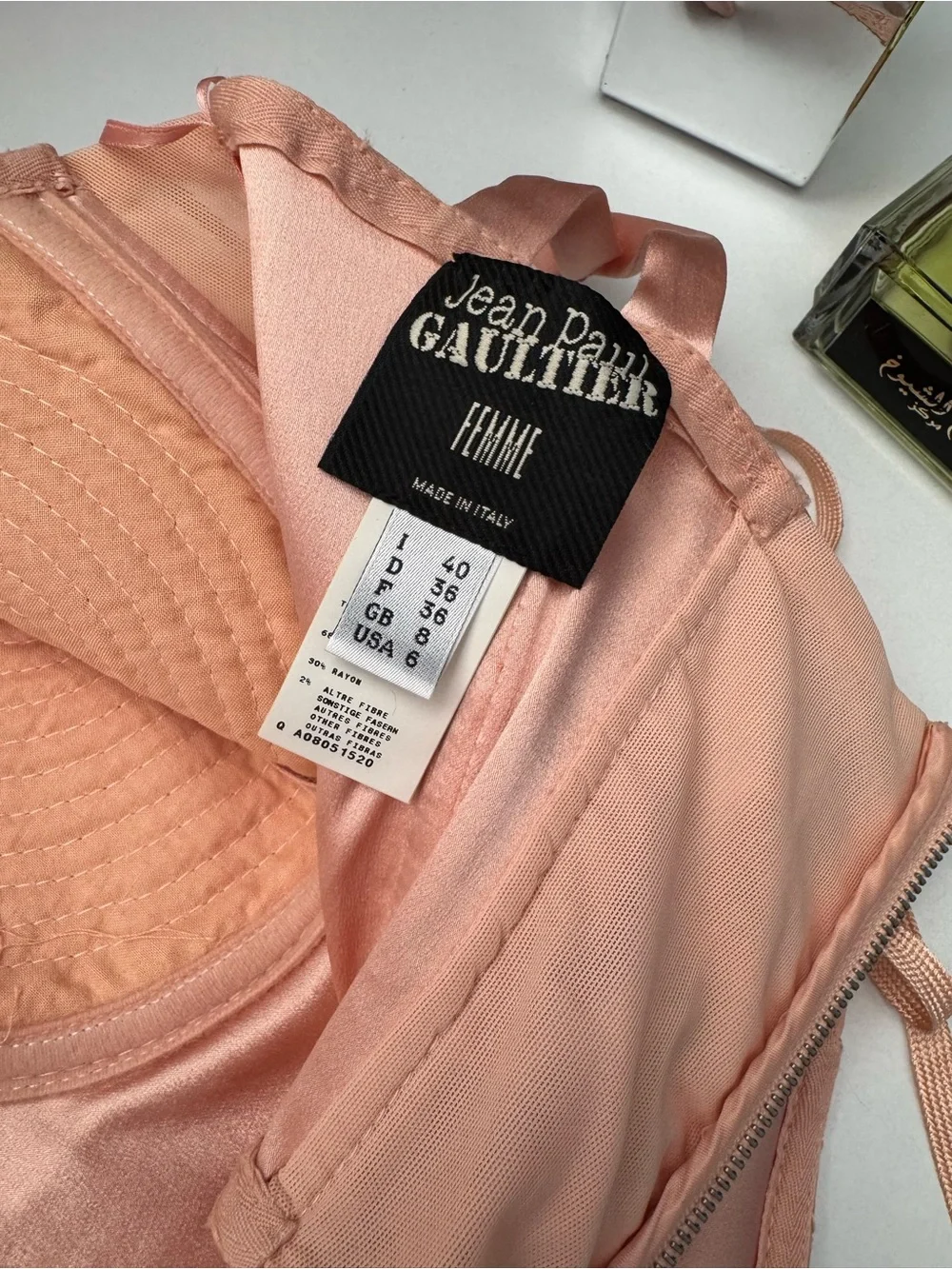 Jean Paul Gaultier Femme Pink Satin Cone Bra Corset Bustier Top US 6 - Picture 6 of 7